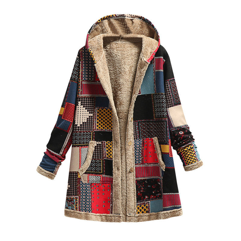 AMBER™ | Cozy Patchwork Hooded Jacket