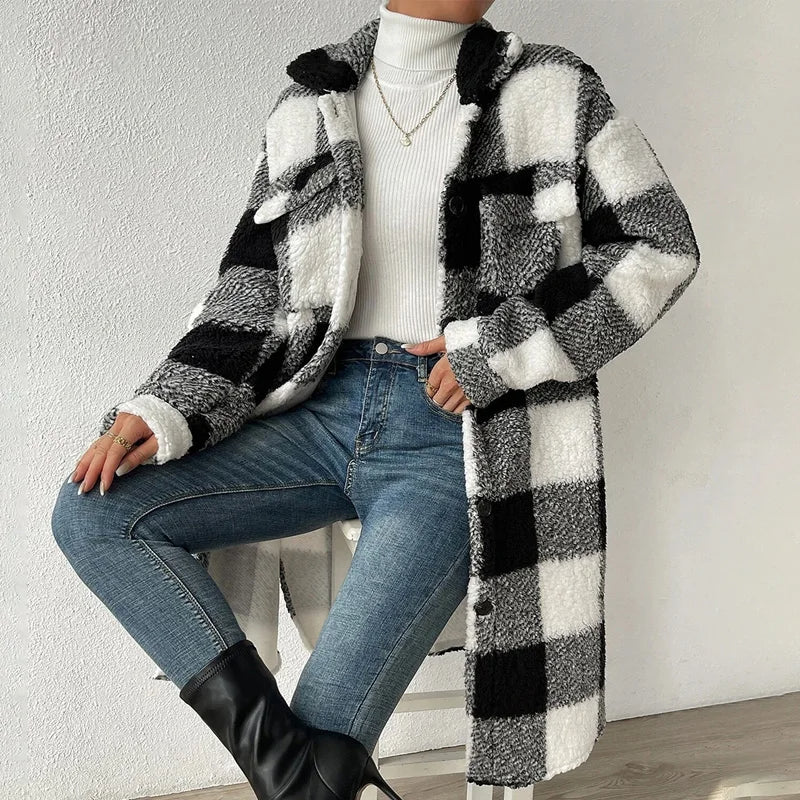 AMARA™ | Timeless Plaid Long Coat