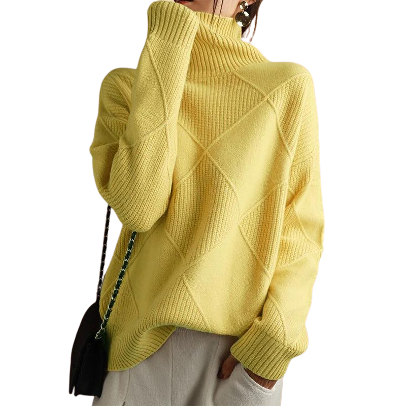 AVIDA™ | Luxe Knit Patchwork Turtleneck