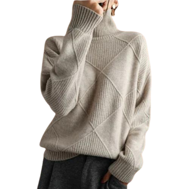 AVIDA™ | Luxe Knit Patchwork Turtleneck