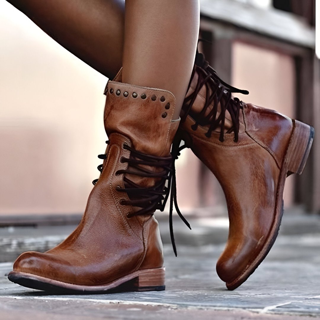 ANNIE™ | Vegan leather boots with laces