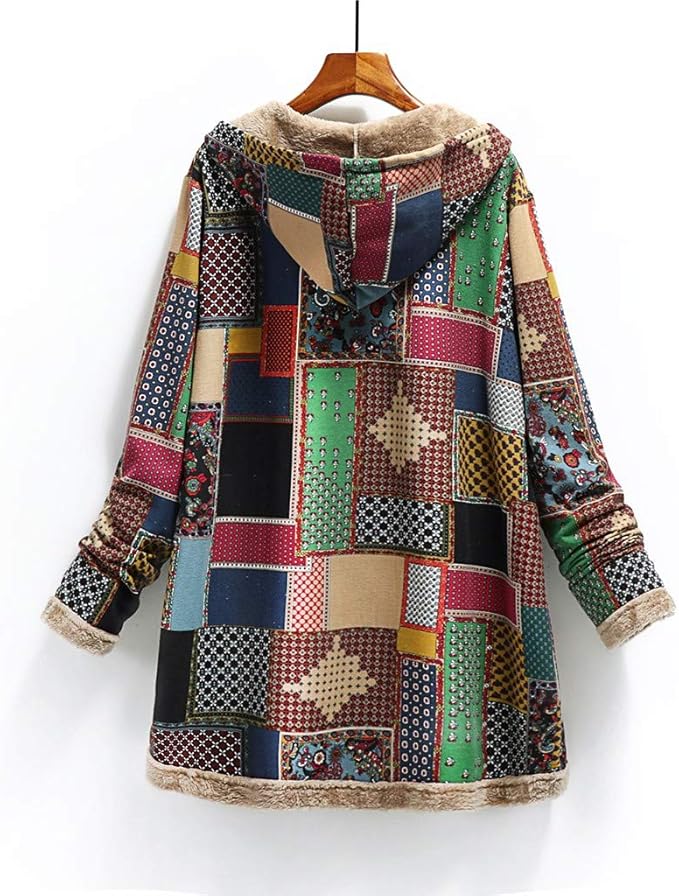 AMBER™ | Cozy Patchwork Hooded Jacket