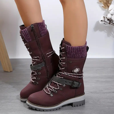 NALANI™ | Trendy Buckle Knit Winter Boots