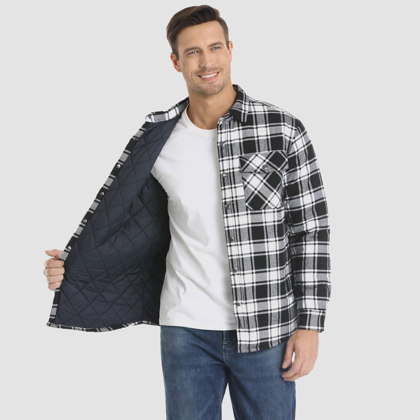 ENNIO™ | Quilted check jacket