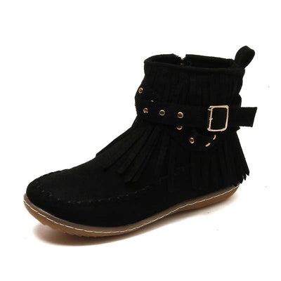 SASKA™ | Boho Fringe Ankle Boots