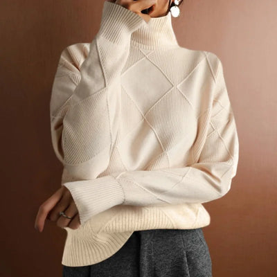 AVIVA™ | Luxe Knit Patchwork Turtleneck