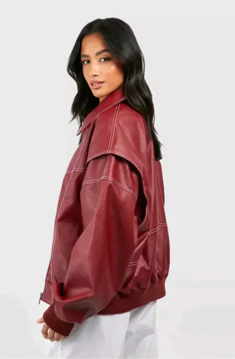 AMPA™ | Oversize vegan leather jacket