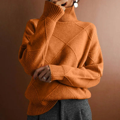 AVIVA™ | Luxe Knit Patchwork Turtleneck