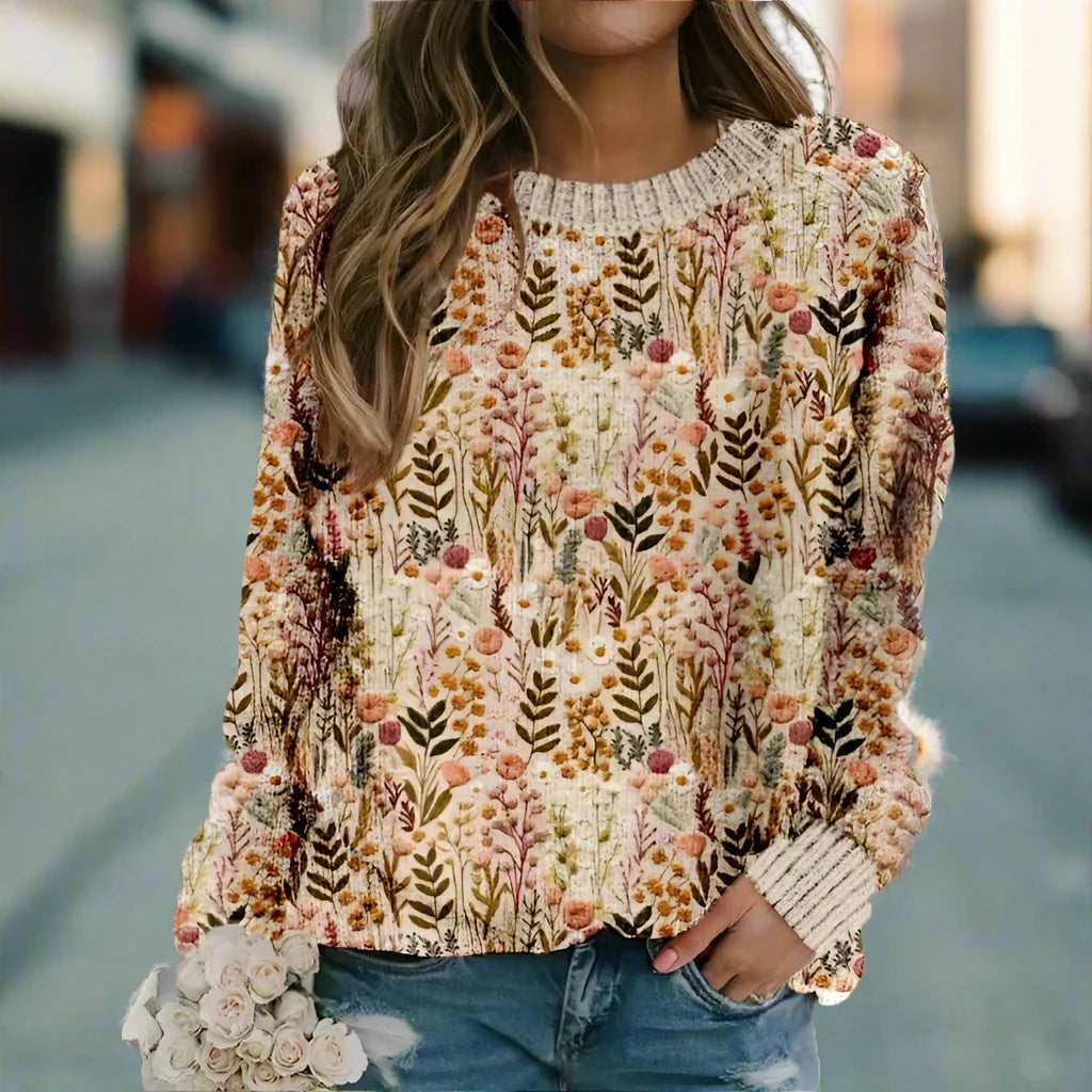 MEGAN™ | Comfortable Floral Sweater