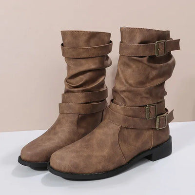 CALISTA™ | Stylish Buckle Mid-Calf Boots