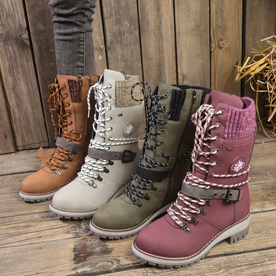 NALANI™ | Trendy Buckle Knit Winter Boots