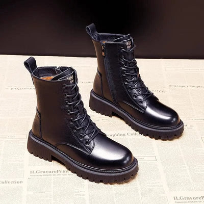 ADDISON™ | Black Vegan Leather Warm Boots