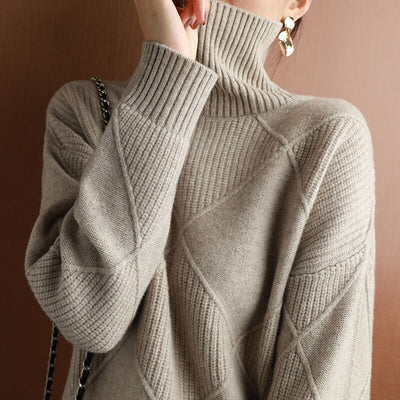 AVIDA™ | Luxe Knit Patchwork Turtleneck