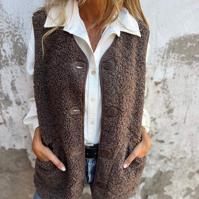 GIGI™ | Button Down Short Warm Vest