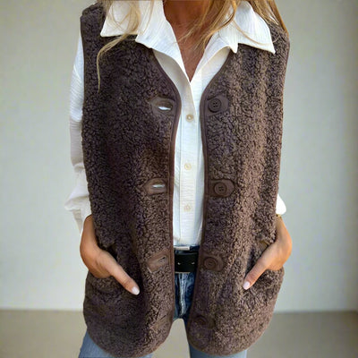 GIGI™ | Button Down Short Warm Vest